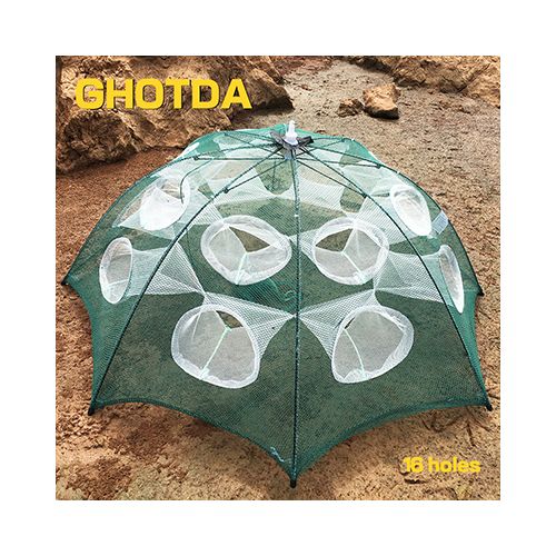 Generic Simple Operation Fish Nets Shrimp Nets Shrimp Cage Fishing Cage  Folding Fishing Artifact Fishing Net Umbrella Net 4-20 Holes