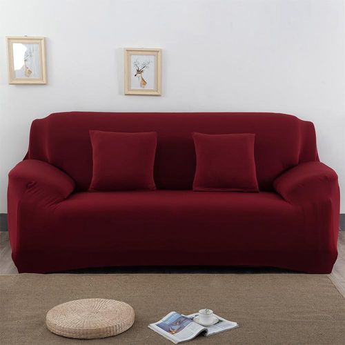 Generic Three Seat Universal Solid Color Stretch Sofa Cover