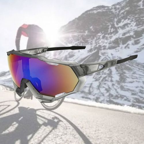 Generic Men Polarized Cycling Sunglasses UV400 Bike Ski Driving Gray