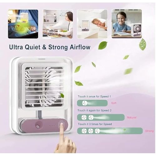Other Side Rechargeable Portable Mini Desktop Air Cooler Fan - image 4