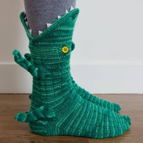 Knitted Socks with Fancy Cuffs