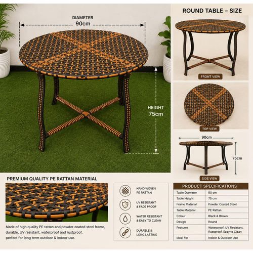 Generic 4-Seater Outsider Wicker Rattan Bistro 4 in 1 plus table set. - image 4