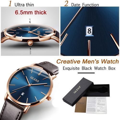 Olevs Ultra Thin Quartz Watch Men OLEVS Luxury Rose Gold Men Watch ...