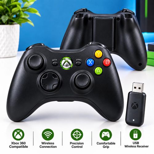 Generic Xbox 360 Wireless Game Controller – Black - image 2