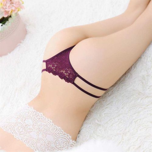 Sexy Stretch Lace Open Front G String T Back Thong Underwear Panties Wine