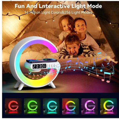 product_image_name-Pinnacle Speakers-Night Light Fast Charging Station Multifunction Wireless Charger Stand Bluetooth 5.0 Speaker FM TF For All IPhone...-2