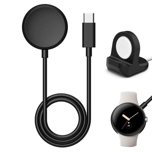 Generic Magnetic USB-C Wireless Charging Cable for Google Pixel Watch (1st Gen) - Black