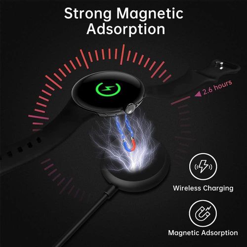 Generic Magnetic USB-C Wireless Charging Cable for Google Pixel Watch (1st Gen) - Black - image 6