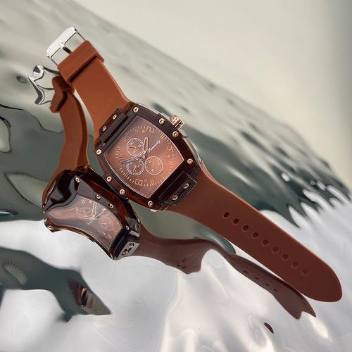 product_image_name-Generic-UNISEX RUBBER STRAP WRISTWATCH (BROWN)-1