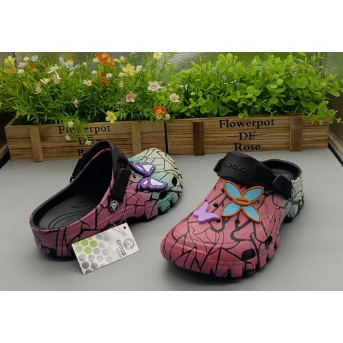Crocs Classic Beauty Pink Butterly Clogs