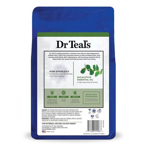 Generic Dr Teal's Epsom Magnesium Salt Soak, Relax & Relief with Eucalyptus and Spearmint 1360ml - image 3