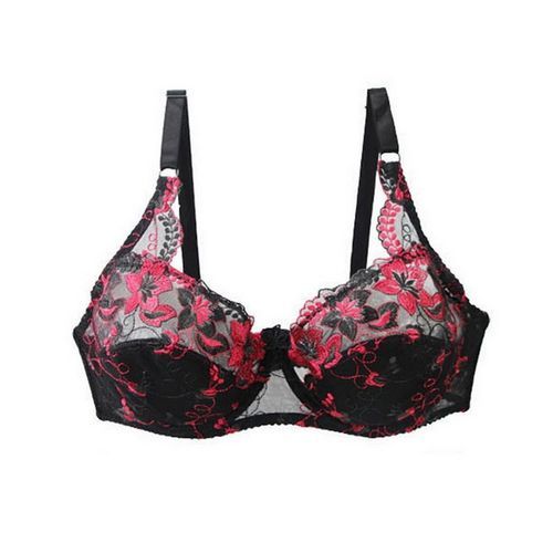 Fashion Women Bras Solid Color Chest Padded Lace Sling Breathable Seamless  Push Up Large Size C D Cup Casual Sexy Underwire Bra BH(#Style 1--Color 3)