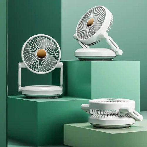 Generic Portable USB Rechargeable Foldable Mini Fan – Desktop & Wall Mounted Cooling Fan With 3 Speed Settings - image 3