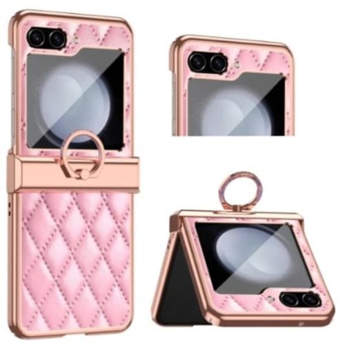 product_image_name-Generic-Samsung Galaxy Z Flip 6 5g Leather Case With Ring Holder-1