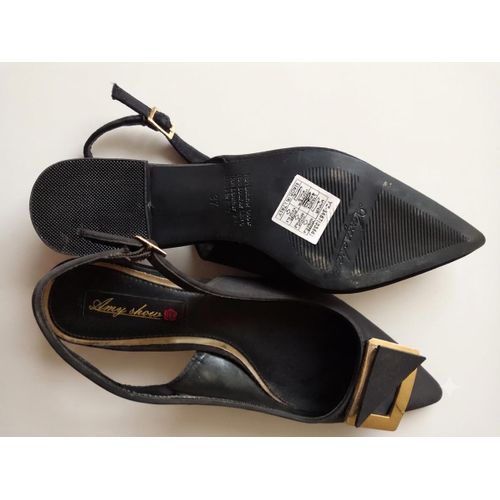 Amy Ladies low-heel half shoes/sandals-Black, size 37 - image 4