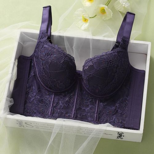 Women's Full Coverage Underwired Non Padding Breathable Balconette Sheer  Floral Lace Bra 34 36 38 40 B C D E