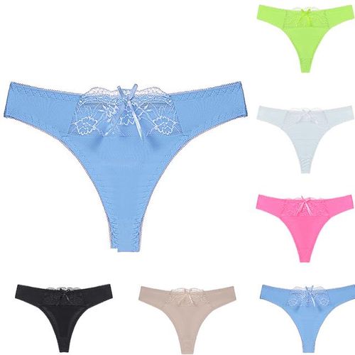 Plus Size Panty Low Solid Sexy Panties with Bow Underwear Panties