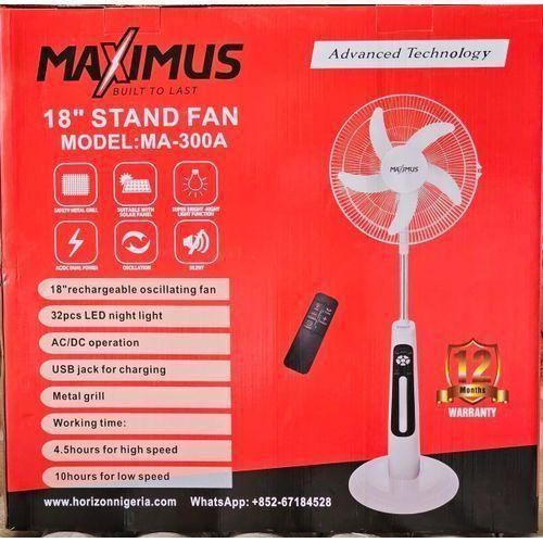 Generic Maximus 18" Rechargeable Stand Fan-
