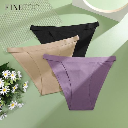 Fashion FINETOO Women's Seamless Panty Elastic Band Cotton Bikini
