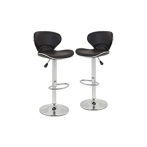 product_image_name-Generic-Love Shape Swivel 360° Adjustable Bar Stool Set Of 2 Black-1