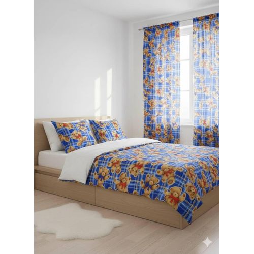 product_image_name-Generic-3by4 Adorable Teddy Bear  Kids Bedding Set ( Bedsheet with two Pillowcases)-1