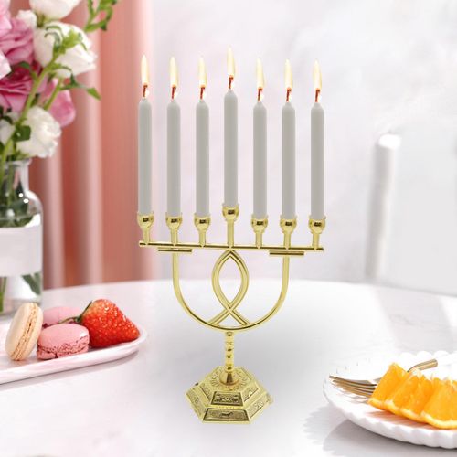 Generic Candle Holder Menorah Candle Stand 7 Branch Chanukah