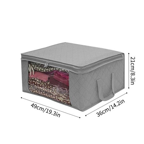 1pc, Blanket Storage Bags With Zipper, Foldable Comforter Storage Bag,  Large Organizers For Blankets, Pillow, Quilts, Linen, Storage Containers