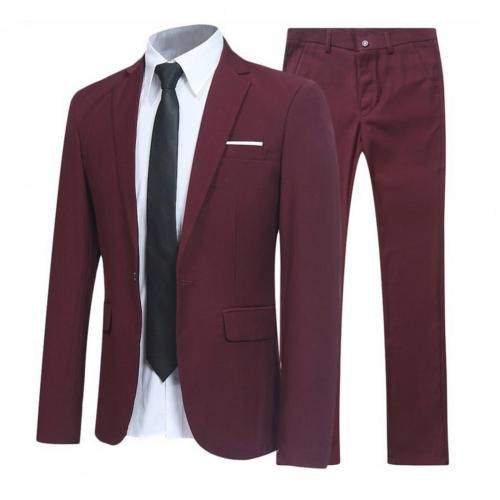 Fashion Business Forma Men Suit Set Lapel Formal Stylish Buttons ...