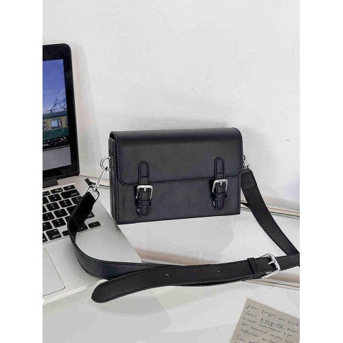 product_image_name-Fashion-Unisex Mini Leather Box Bags, Quality Leather Functional bag Durable leather handbag Cross Bag, Modern women's crossbody Classic black sling purse, Leather Purse, Street style shoulder bag-1