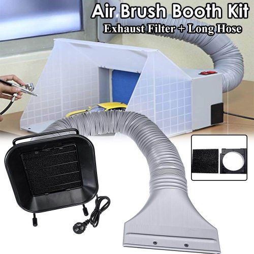 Yescom Portable Airbrush Paint Spray Booth 3 LED Light Tubes Exhaust Filter Extractor