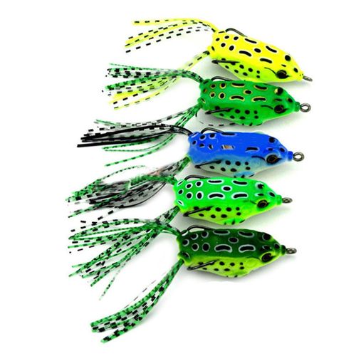 Generic HENG JIA 5x Large Frog Fishing Lure Crankbait Hooks Bass