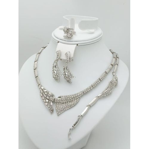 product_image_name-Fashion-Elegant Gold Necklace, Bracelet, Ear Ring And Ring For Women-1