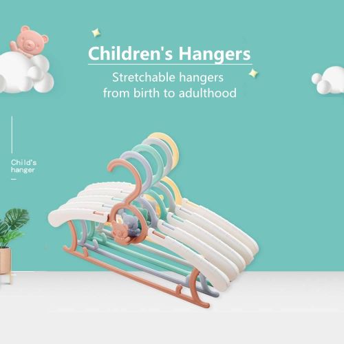 5-pack Adjustable Newborn Baby Hangers Plastic Non-Slip Extendable Laundry  Hangers for Toddler Kids Child Clothes