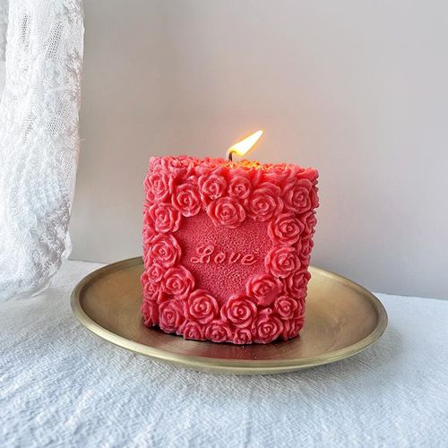 Generic DIY Candle Silicone Mold Rose Heart Love Aromatherapy