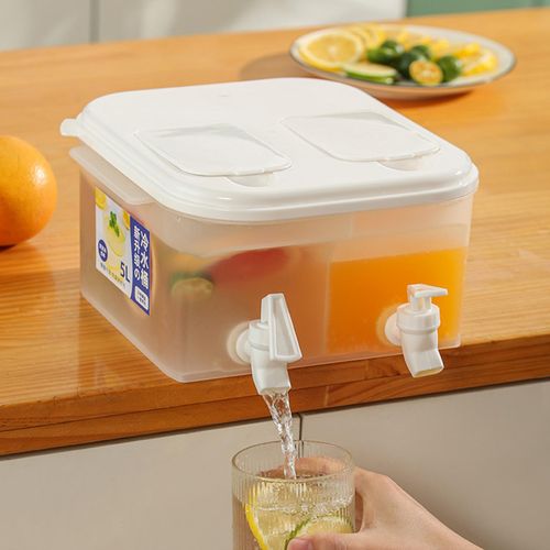 Kitchen Dining 5L Large Capacity Plastic Beverage Dispenser, Beverage  Dispenser With Faucet Ice Lemonade Juice Container With Lid, Fruit Teapot