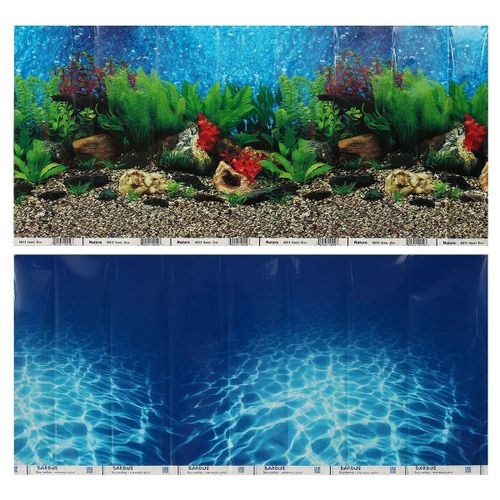 Generic Double Sided Aquarium Landscape Fish Tank Poster Background  Vivarium Decor Deep Sea Gravel