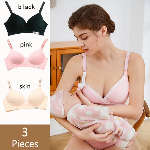 Fashion 3 Pcs Wirefree Nursing Clothing Cotton Breastfeeding Bra