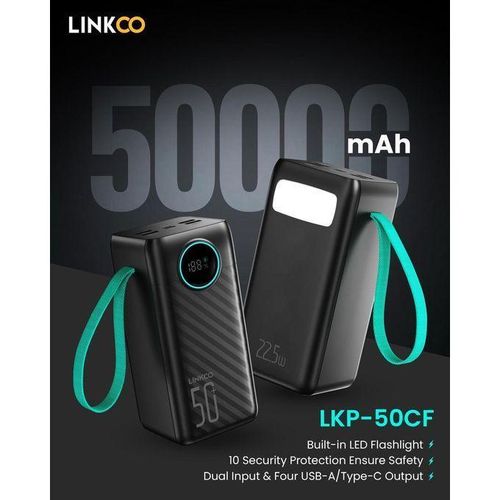 LINKCO Super 50000mAh 22.5W Fast Charging Power bank With Bright Torch