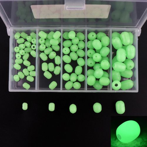 Generic 100pcs Soft Silicone Luminous Fishing Beads Glow In Dark