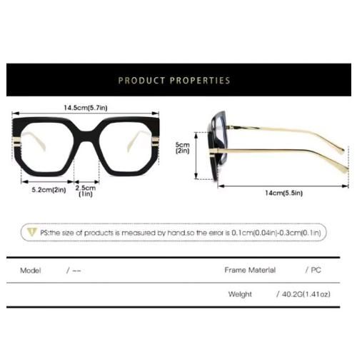 product_image_name-Fashion-Pink Leopard Oversized Polygon Anti-blue Light Computer Eyeglasses-8