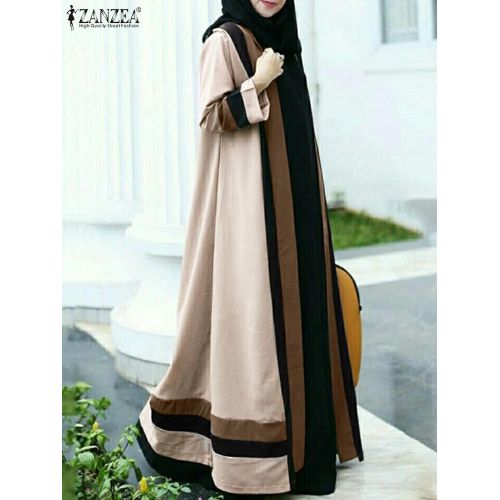 Fashion ZANZEA Fashion Muslim Dubai Turkey Long Cardigan Women Abaya Color Khaki Jumia Nigeria