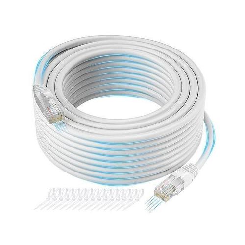 Internet 20M RJ45 CAT 6 Ethernet Cable Lan Network CAT6 Patch {WHITE} - image 2