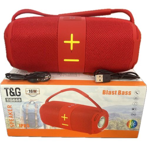 product_image_name-T&G-TG-668 Super Bass Outdoor Music Wireless Speaker Portable Boombox with Handle for Home Use & Gift Rechargeable Player(RED)-1