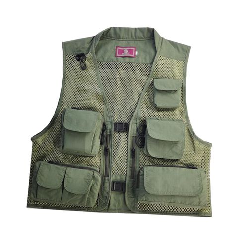 Generic Soft Men Fishing Vest Breathable Multipurpose For Climbing Green XL