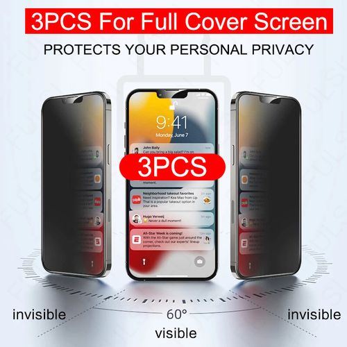 Full Cover Anti-Spy Tempered Screen Protector For iPhone 11 12 13