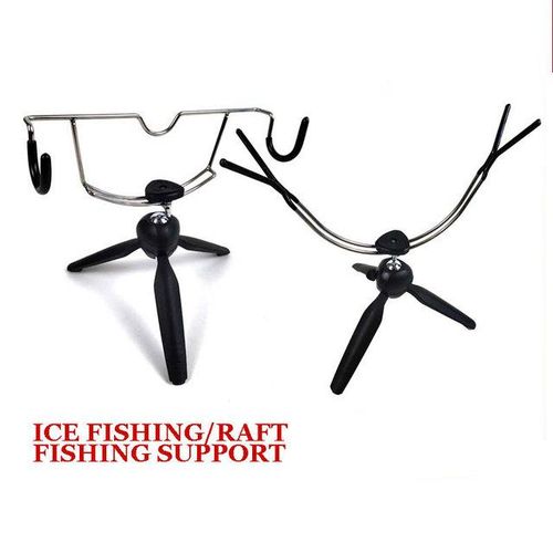 Generic Vertical Folding Ice Fishing Rod Holder Three-Foot Design 360  Degree Adjustable Rest Bracket Stand Lightweight For Winter Beach