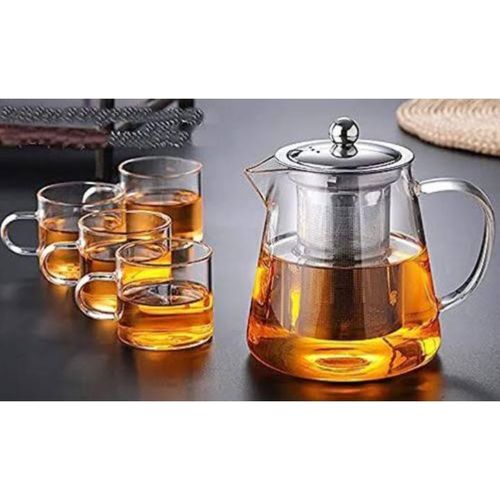 Generic 5 in 1 Glass teapot, coffee maker with strainer and cups - image 3