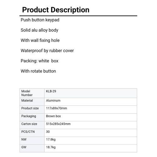 product_image_name-Generic-Wall Hanging Key Storage Box 4 Digit Combination Password Code Lock Safe Outdoor Weatherproof Zinc Alloy Organizer Black-2