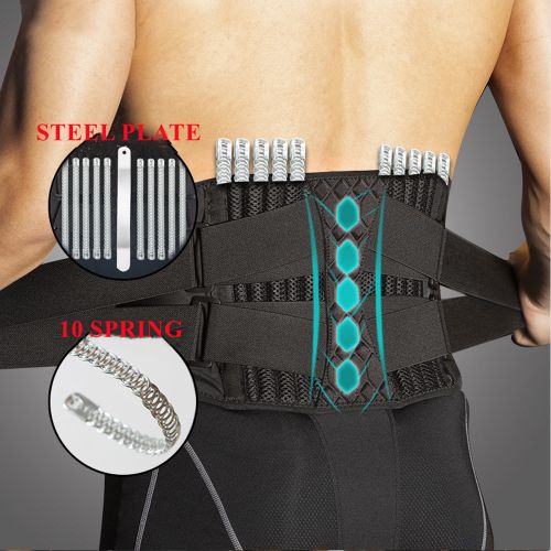 Generic (Black)TopRunn 1 Pcs Back Brace Lumbar Support- Waist Brace For  Lifting,Back Pain,Sciatica,Sco JIN