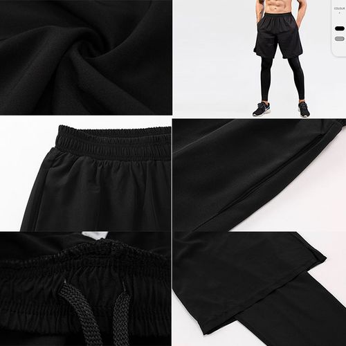 Fashion Men's 2 In 1 Training Running Sports Tights Pants